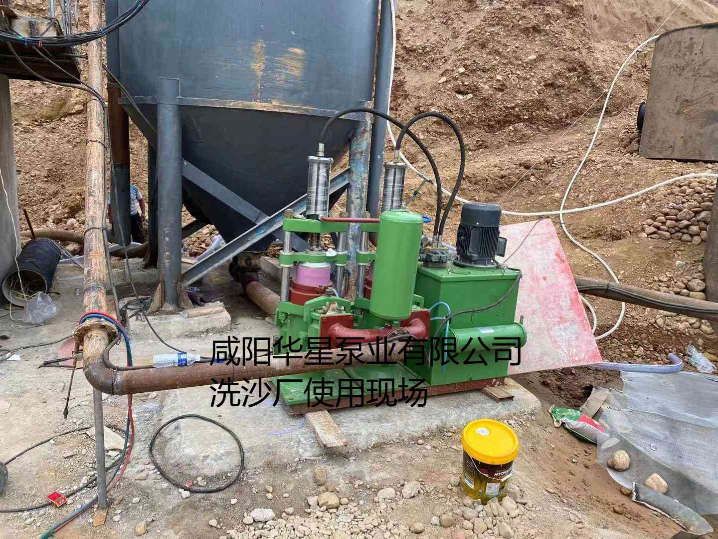 洗沙場250平米壓濾機(jī)使用節(jié)能柱塞泥漿泵案例